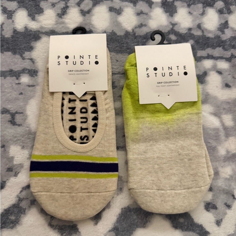 Pointe Studio  Grip Socks collection in Lime and Beige - 2 sets